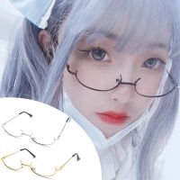 Fashion Metal Glasses Frame Half Frame Without Lens Girl Chic Harajuku Cosplay Party Decoration Accessories Photography Support