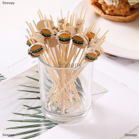 Snoopy 100pcs hamburger garnish ไม้ไผ่ sticks ผลไม้ทิ้ง sticks อาหาร Picks