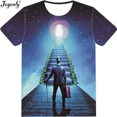 Joyonly 2018 Summer Boys Girls Space Galaxy 3D T-shirt STAIRWAY TO HEAVEN Funny Brand Design T shirt Children tshirts Cool Tops