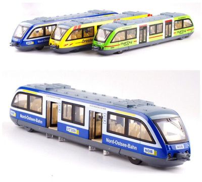 22CM Diecast Alloy Metal City Rail Metro Subway Train Pull Back Sound Light Car Underground Train Model Toy For Kids Truck