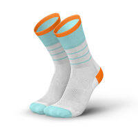 Incylence High-Cut Ultralight Socks Stripes Coral Made In Italy Breathable Triathlon Running