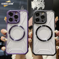 KISSCASE เคสโทรศัพท์กันกระแทกแบบใสเกราะป้องกันสำหรับ Iphone 14 Pro Max 14Plus เคสสำหรับ Magsafe ที่ชาร์จไร้สายแม่เหล็กได้สำหรับ Iphone 13 12 11 Pro Max เคสแฟชั่นเรียบง่าย