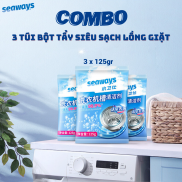 COMBO 3 TÚI - Bột Tẩy Siêu Sạch lồng Máy giặt Seaways Túi 125gr