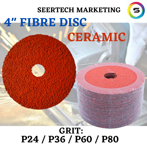 Ceramic Fibre Disc 100mm 4" Sanding Grinding Disc Grit 24 36 60 80 Red