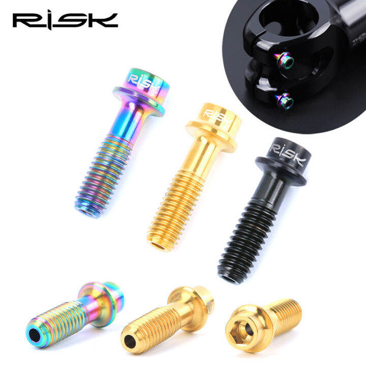 2pcs-m5x18mm-จักรยานเบรค-lever-bolts-titanium-alloy-hollow-disc-ke-clamp-สกรูคงที่-mountain-bike-seat-post-clamp-bolt