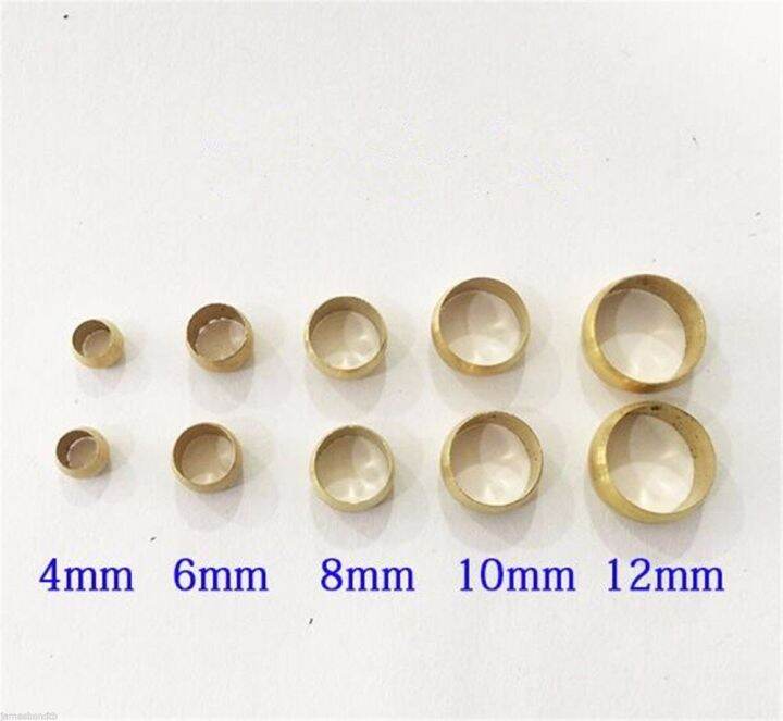 10pcs Brass Retaining Ring Brass Meson Swagelok Pneumatic Compression Sleeve Clamp Fitting For