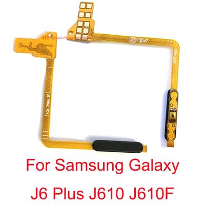 สายเคเบิ้ลหลักปุ่มเมนูพลังงานเซ็นเซอร์ลายนิ้วมือแบบสัมผัสที่ด้านข้างของเปิดปิดสำหรับ Samsung J6บวก J6 J6plus J610 J610f