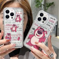 เคสไอโฟน กันกล้อง TPU ใส แบบนิ่ม ลายตุ๊กตาหมี กันกระแทก สําหรับ 14 11 13 12 Pro XS Max XR#5061