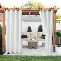 Outdoor Waterproof Curtains Pavilion Terrace Curtain Porch Pergola Cabana Terrace Beach House Thermal Insulation Shading Curtain