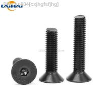 5/10/50pcs M1.6 M2 M2.5 M3 M4 M5 M6 M8 Black grade 10.9 steel GB70.3 Hexagon Hex Socket Head Flat Countersunk Allen Bolt Screw