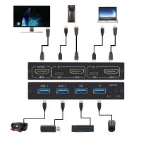 HDMI-compatible Splitter 4K Switch KVM Usb 2.0 2 in1 Switcher For tv box Shared Monitor Keyboard And Mouse EDID / HDCP Printer