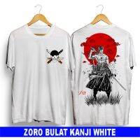 New Fashion Anime T-ShirtsZORO ONEPIECE T-Shirts Round KANJI WHITEDISTRO T-ShirtsMen T-Shirts 2023