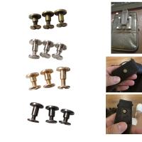 10 Sets 5/6.5/8 mm Double Flat Head Strap Rivet Suitcase Leather Metal Craft Solid Screw Nail Rivets Ledger/Album Bbook Screws