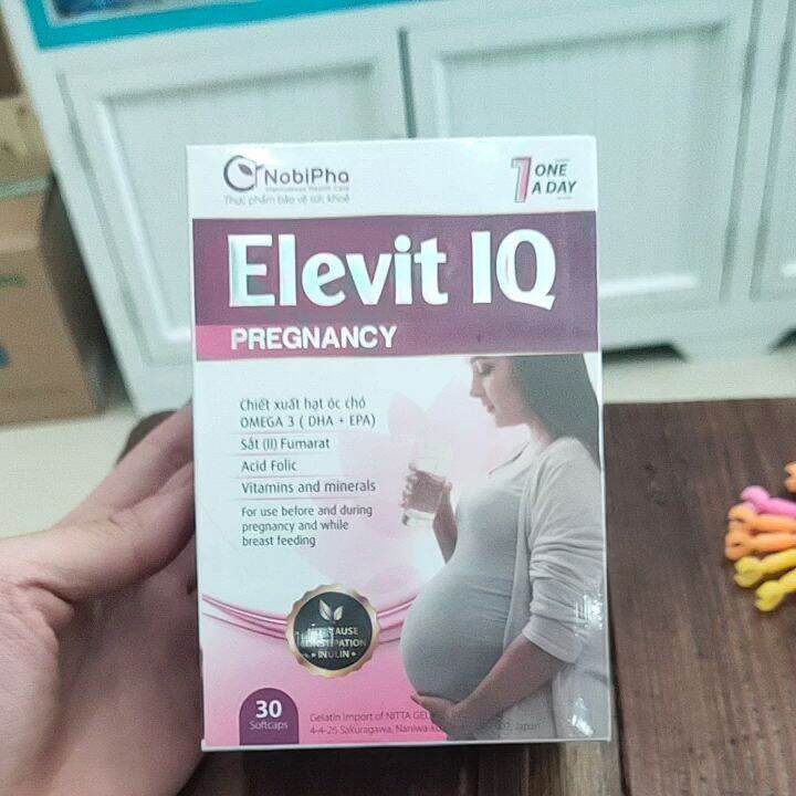 elevit IQ chiết xuất từ hat óc chó. omega3 . sắt(II). acid folic ...