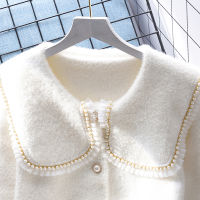 Korobov Women Coats Winter Warm Peter Pan Collar Mohair Knitted Jackets Korean Kawaii Cute Thick Women Coats