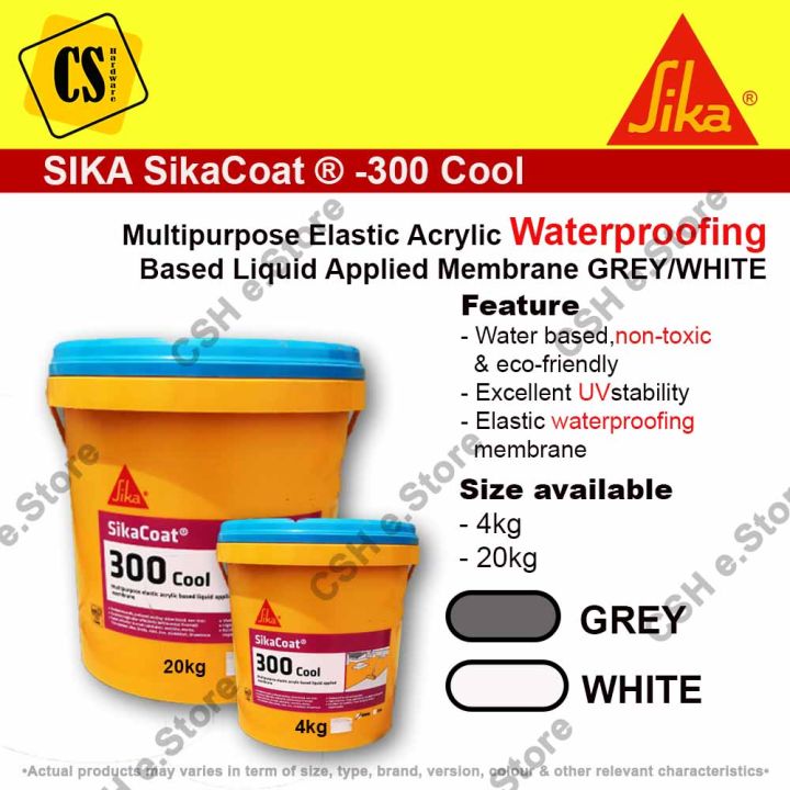SIKA Sikacoat 300 Cool Waterproofing UV Stability Multipurpose Elasting ...