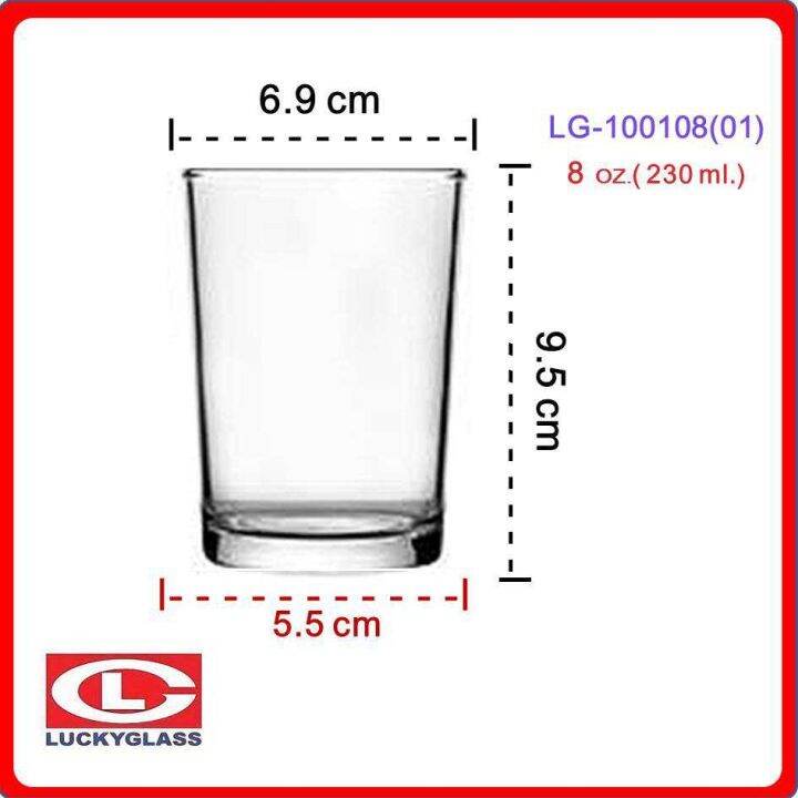 lucky-glass-แก้วน้ำใส-แก้วน้ำดื่ม-lg-100108-01-แก้วเป็กช็อต-classic-shot-glass-230-ml