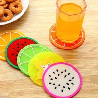 6Pcs/Set Fruit Coaster Colorful Silicone Tea Cup Drinks Holder Mat Placemat Pads (Random Delivery)