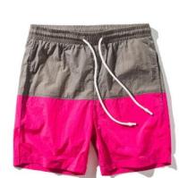 Mens Elastic Soft Breathable Shorts Fashionable Simple Color Block Household Shorts Loose Beach Casual Shorts