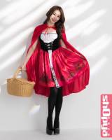 CP58 ชุดหนูน้อยหมวกแดง หนูน้อยหมวกแดง Dress for Little Red Riding Hood Suit Disney Costume Party Movie Cosplay Fancy Outfit