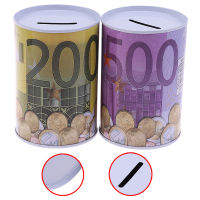 Carmelun Euro Dollar Money Box Safe Cylinder Piggy Bank Banks For Coins Deposit Boxes