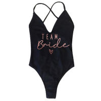 Team Bride &amp; Bride Female Thong Padded y One Piece Swimsuit Beaches Women Fused Swimwear Backless Bather Monokini Beachwear