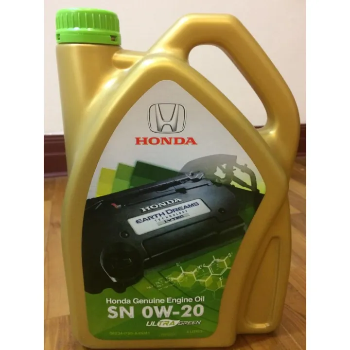 GENUINE HONDA ENGINE OIL 0W-20 FULLY SYNTHETIC (4 LITER) ULTRA GREEN ...