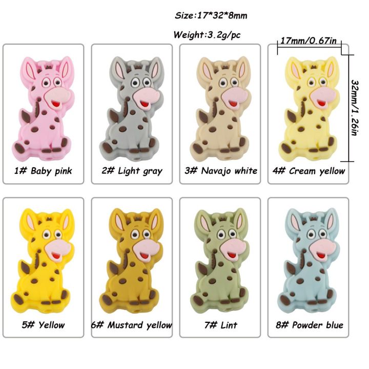 sunrony-5-10-pcs-giraffe-cartoon-silicone-beads-baby-food-grade-for-diy-pen-pacifier-chain-jewelry-handmade-bracelets-accessorie-diy-accessories-and-o