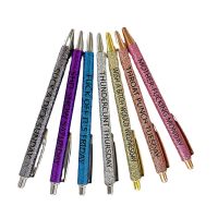 2 Set/14 Pcs Funny Ballpoint Pens Novelty Daily Pen Set, Office Gifts, Weekday Vibes Glitter Pen Set