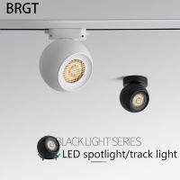 BRGT Led ติดตามแสงพื้นผิวติดตั้งสปอตไลปิดภาคเรียนจุดแสงซัง12วัตต์สีขาวสีดำรางเพดานโคมไฟสำหรับร้านค้าบ้านร้านค้า *