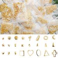 1 bag 150 450pcs Gold Line Nail Studs Nail Parts Decoration Star Circle Moon Nail Art Nail Salon