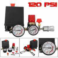 QDLJ-120psi 240v Air Compressor Pump Pressure Switch Control Valve Manifold Regulator With Quick Connector Gauges 95-125 Psi