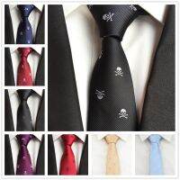 【Fashion house]6Cm ชายหนุ่ม Skinny Slim Tie แฟชั่น Skull Pattern เนคไททอ