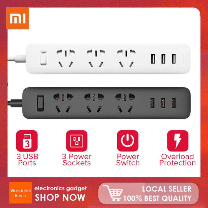 【Philippine spot】Xiaomi Power Strip with 3 USB Ports Fast Charging