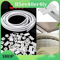 B5ev40er4ly SHOP 5M Bendable Curtain Track Rail Top Clamping Curtains Accessories Plastic Straight Window Rod Rail Modern Style