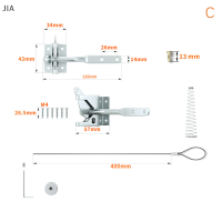JIA กลอนประตูสีเงินสีดำสำหรับงานหนักตัวล็อคประตูแบบล็อคเองตัวล็อคประตูป้องกันสภาพอากาศล็อกประตูอัตโนมัติสีดำสีเงิน