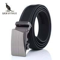 Belts Mens Belt Genuine Leather Slim Strap Cowskin Man For Jeans Black Stretch Buckles For Suit Luxury Brand Ratchet Reversible Belts