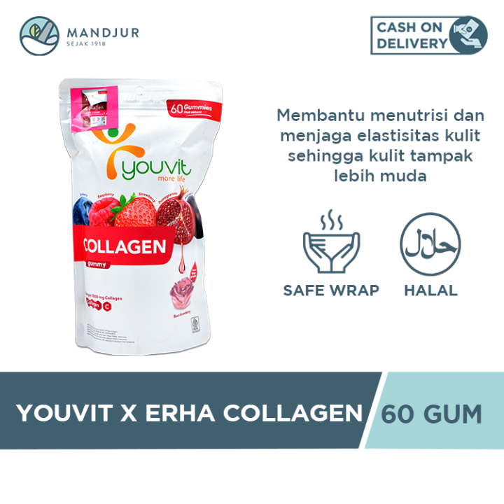 Youvit X Erha Collagen 60 Gummies Gummy Kolagen Anti Aging Lazada