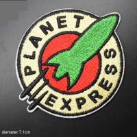 Planet Express Space Theme UFO Iron on Lovely Embroidered Cloth Patch For Girls Boys Clothes Stickers Apparel Garment Haberdashery