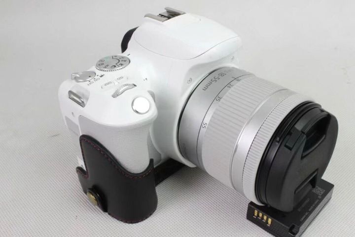 ที่จับกล้องหนังแท้แบบครึ่งเคสสำหรับ-canon-eos-200d-250d-sl3-sl2