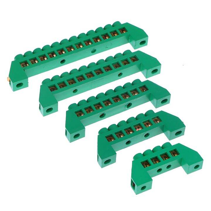 green-4-6-8-10-12-positions-terminal-block-connector-strip-brass-ground-neutral-bar-electrical-distribution-wire-screw-terminal