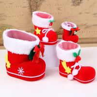 1pc Creative Gift Box Christmas Candy Boots Bag XMAS Decor Holiday Gift Bags Wholesale New Years Home Party Supplies Mini S/M/L Socks Tights