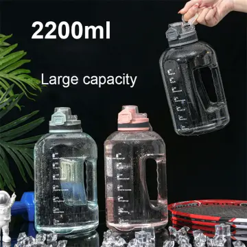 SHAKESPHERE BPA-Free Large Sports Water Bottle -(Matte Black,2.2L)