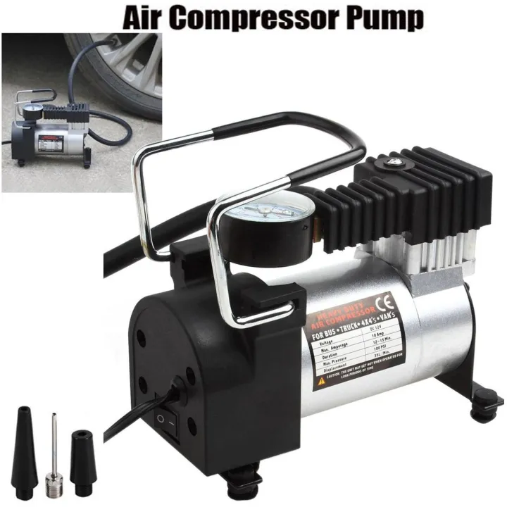 Air Compressor Heavy Duty Pump Electric Tire Inflator 12V 140PSI/965kPA ...