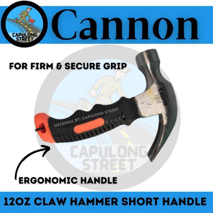 Capulong Street Cannon Hammer Claw Hammer Nail Puller 12oz Short Handle