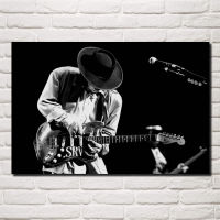 Stevie Ray Vaughan music guitar musicians blues rock monochrome posters on the wall picture home living room decoration EX358