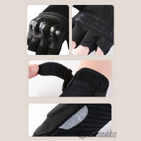 Hot VEMAR Half Finger ถุงมือรถจักรยานยนต์ขี่ Nintage ถุงมือขี่จักรยานคาร์บอนไฟเบอร์ป้องกัน Anti-Slip มอเตอร์ไซด์ Fingerless ถุงมือ XXL