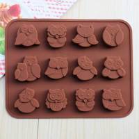 Freshyware แม่พิมพ์ซิลิโคน นกฮูก Owl พิมพ์วุ้น ถาดน้ำแข็ง พิมพ์ซิลิโคน chocolate food grade Silicone mold ถาดซิลิโคลน Silicone mold (คละสี) น่ารัก