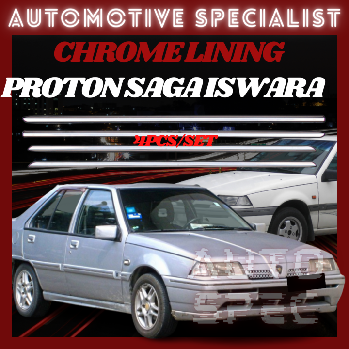 Proton Saga Iswara Window Chrome Lining Door Belt Moulding / Window