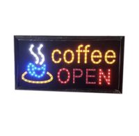 ป้ายไฟLED Coffee OPEN ป้ายไฟสำเร็จรูป ขนาด48*25 ซม. อักษร ตกแต่งหน้าร้านกาแฟ LED SIGN ข้อความ